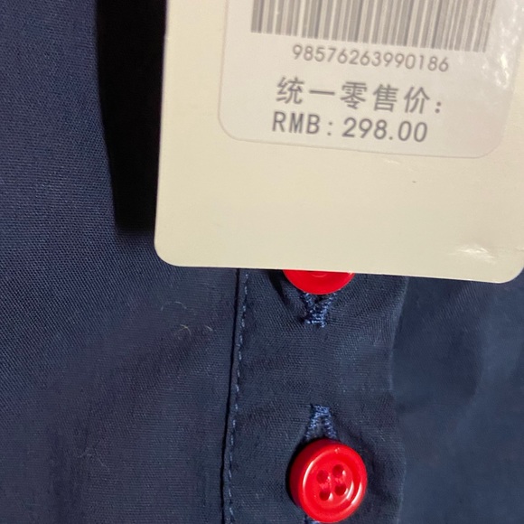 Unique KOJA Dressy Button Down Navy Blouse~Suit XL (See Size Chart) - Picture 11 of 12